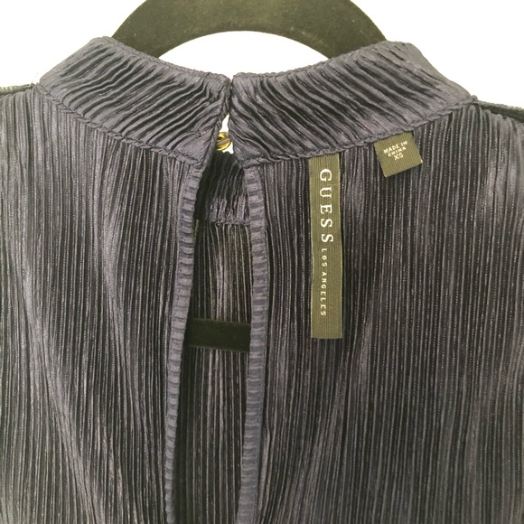 GUESS Tie neck Navy blue top - Picture 10 of 13